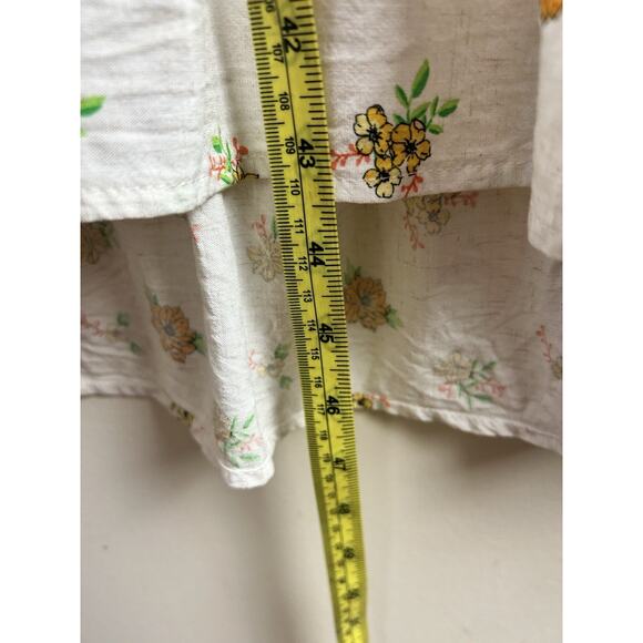 Anthropologie Fig & Flower Medium Linen Blend Midi Dress Floral Cottagecore - Picture 15 of 16